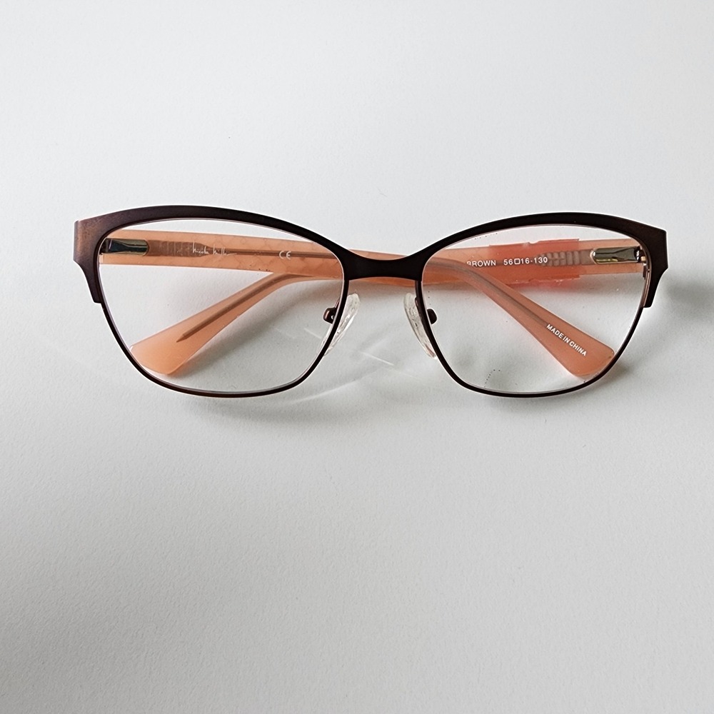 Nicole Miller Eden Eyeglass Frames Copper Metal Pink Full Glasses‎ *Frame Only